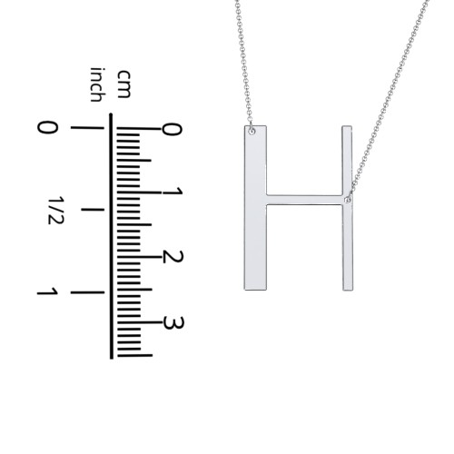 Engravable Asymmetrical Initial Necklace - H – Sterling Silver
