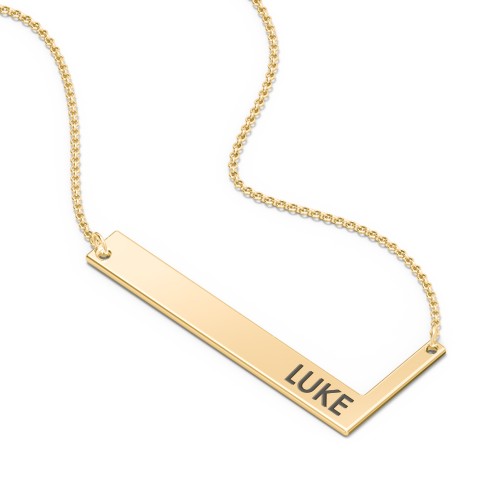 Engravable Asymmetrical Initial Necklace - L – 18K Gold Plated Silver