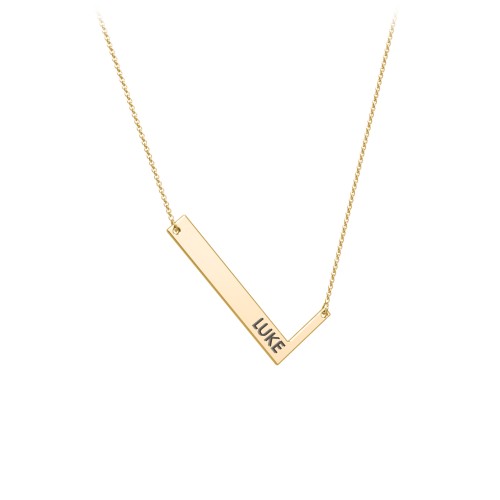 Engravable Asymmetrical Initial Necklace - L – 18K Gold Plated Silver