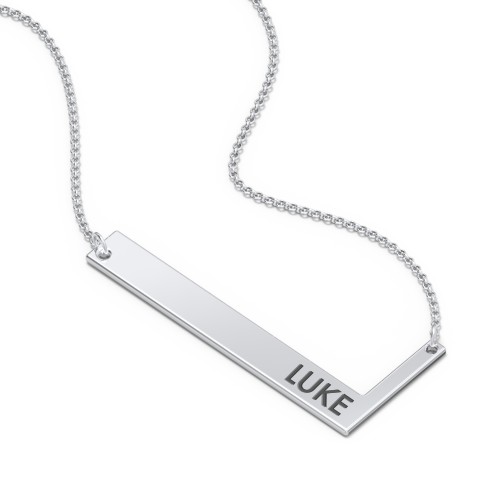 Engravable Asymmetrical Initial Necklace - L – Sterling Silver