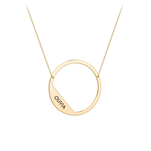 Engravable Asymmetrical Initial Necklace - O – 18K Gold Plated Silver
