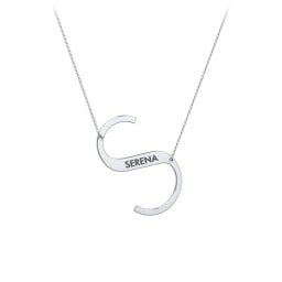 Engravable Asymmetrical Initial Necklace - S