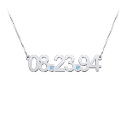 Date Necklace with Birthstones