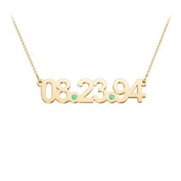 Date Necklace with Birthstones