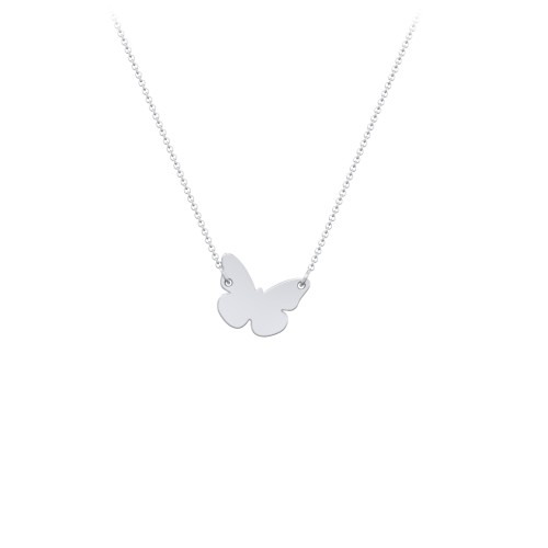 Engravable Butterfly Charm Necklace – Sterling Silver