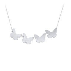 Engravable 4 Butterfly Charms Necklace