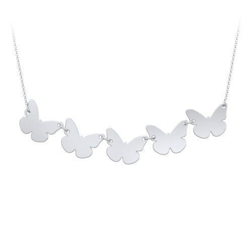 Engravable 5 Butterfly Charms Necklace