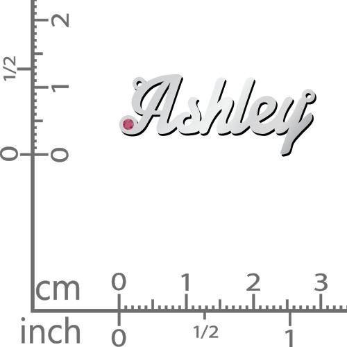 Personalised Birthstone Name Necklace – Sterling Silver with Ruby