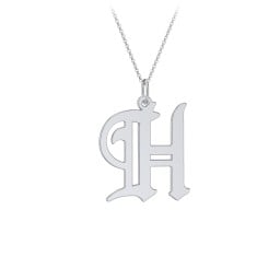 Gothic Initial Pendant Necklace - H