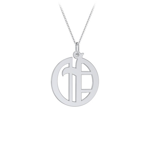 Gothic Initial Pendant Necklace - O