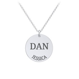 Initial and Date Engravable Disc Necklace - 1