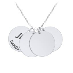 Initial and Date Engravable Disc Necklace - 4