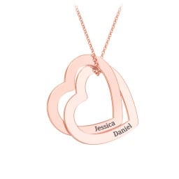 Engravable Interlocking Double Heart Pendant