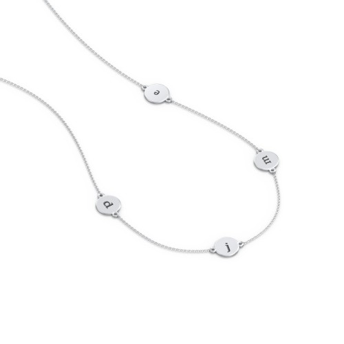 Engravable Disc Station Necklace – Sterling Silver