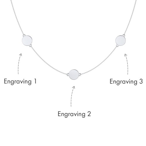 Engravable Disc Station Necklace – Sterling Silver