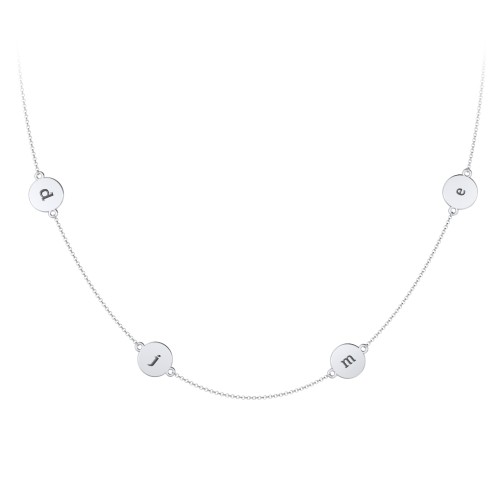 Engravable Disc Station Necklace – Sterling Silver
