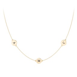 Engravable Disc Station Necklace in 9K Solid Yellow Gold