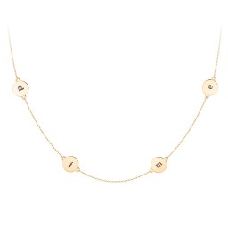 Engravable Disc Station Necklace in 9K Solid Yellow Gold