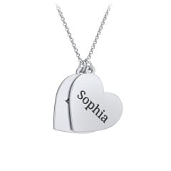 Engravable Hanging Hearts Necklace