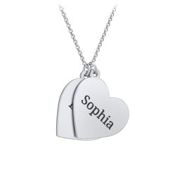 Engravable Hanging Hearts Necklace