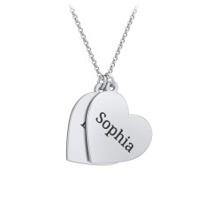 Engravable Hanging Hearts Necklace – Sterling Silver