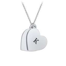 Engravable Hanging Hearts Necklace in 925 Sterling Silver