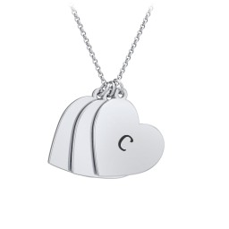 Engravable Hanging Hearts Necklace in 925 Sterling Silver