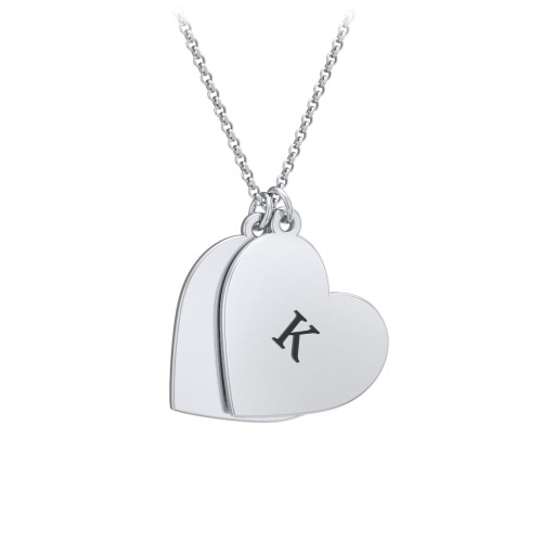 Engravable Hanging Hearts Necklace – Sterling Silver
