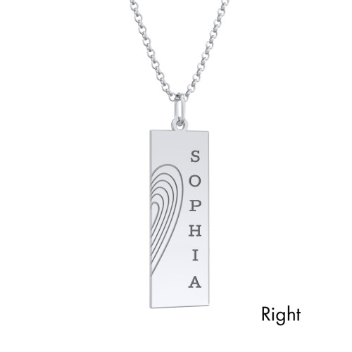 Engravable Split Bar Couples Necklace Set