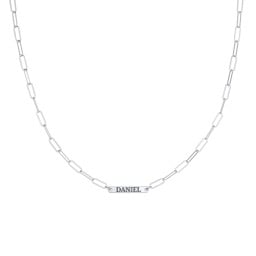 Mini Paper Clip Chain Necklace with 1 - 5 Engravable Bars