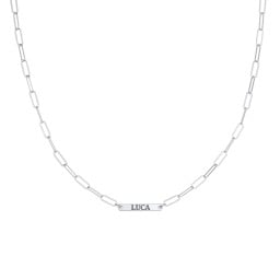 Mini Paper Clip Chain Necklace with 1 - 5 Engravable Bars