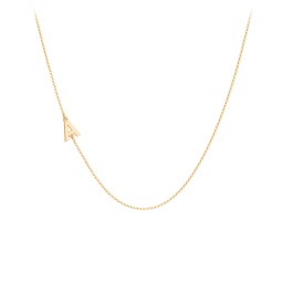 Personalised Initial Station Necklace with 1 Letter in 9K Solid Yellow Gold