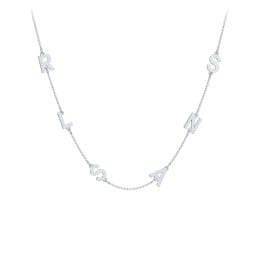 Personalised Initial Station Necklace with 6 Letters