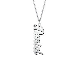 Personalised Vertical 1 Name Necklace in Glamorous Font