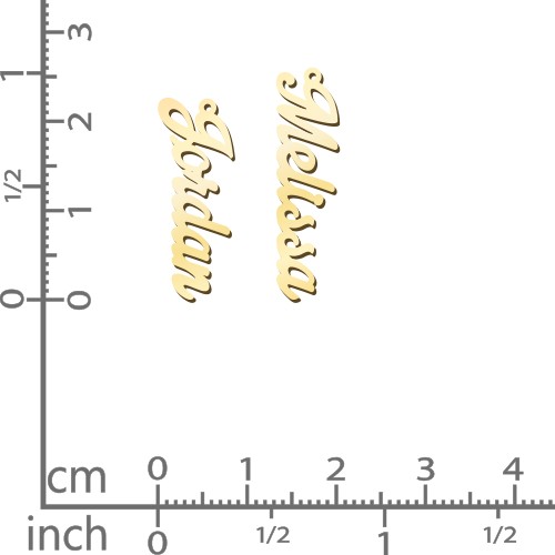 Personalised Vertical 2 Names Necklace in Glamorous Font