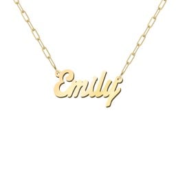 Personalised Name Necklace with Paper Clip Chain