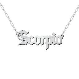 Personalised Name Necklace with Paper Clip Chain in 925 Sterling Silver