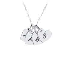Initial 4 Heart Disc Necklace