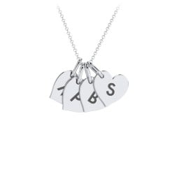 Initial 4 Heart Disc Necklace