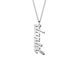 Personalised Vertical 1 Name Necklace in Emeril Font