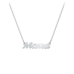 Mama Necklace In Cursive Font – Sterling Silver