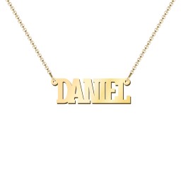 Personalised Varsity Name Necklace in 18K Gold Plated Silver