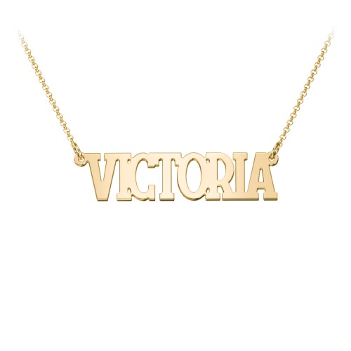 Personalised Varsity Name Necklace – 18K Gold Plated Silver