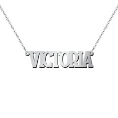 Personalised Varsity Name Necklace – Sterling Silver