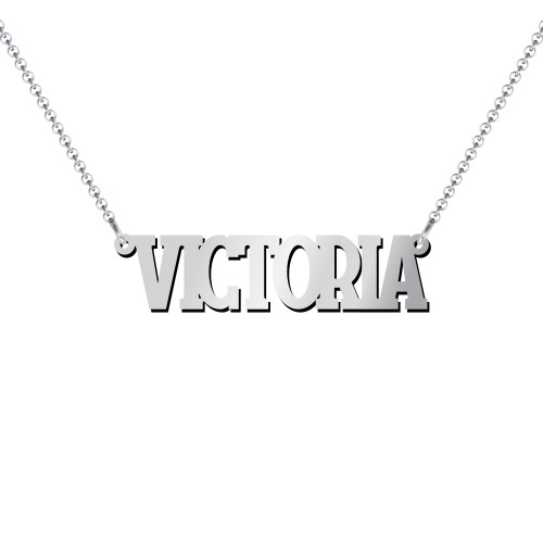 Personalised Varsity Name Necklace – Sterling Silver