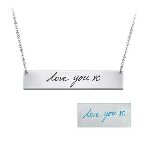 Personalised Handwriting Bar Pendant