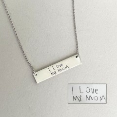 Personalised Handwriting Bar Pendant