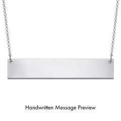 Personalised Handwriting Bar Pendant – 18K Gold Plated Silver