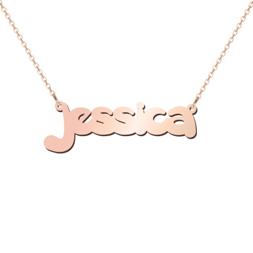 Personalised Bubble Name Necklace – 9kt Rose Gold