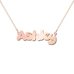 Personalised Bubble Name Necklace in 9K Solid Rose Gold